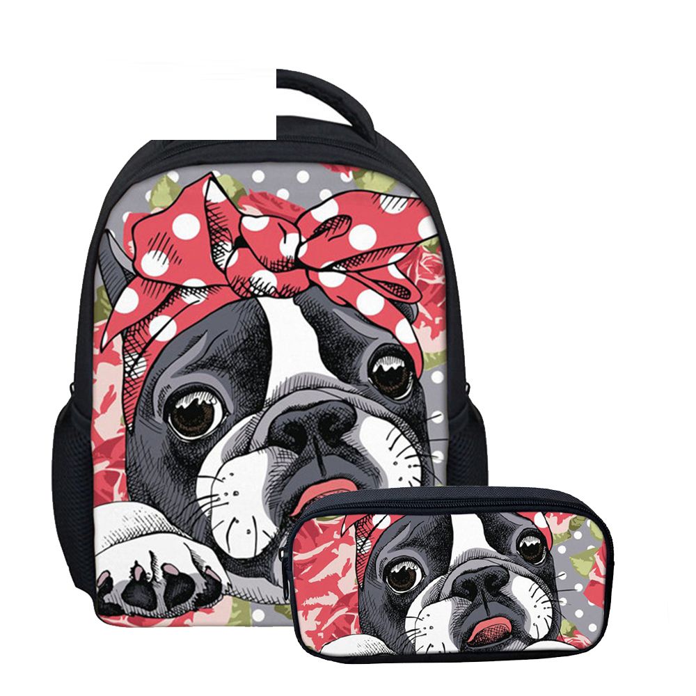 Boston Terrier Women/'s Men/'s Rucksack School bag backpack Boy Girl Pencil bag