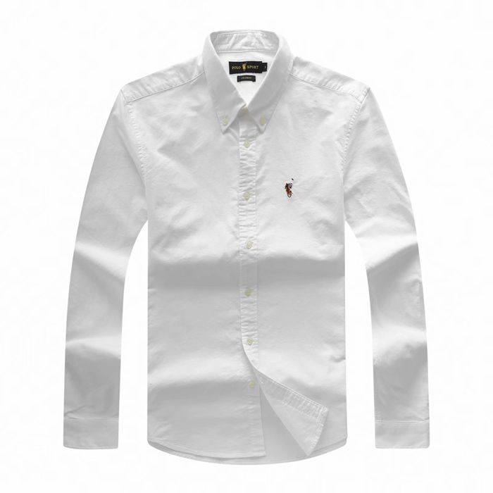 white long sleeve polo dress shirt