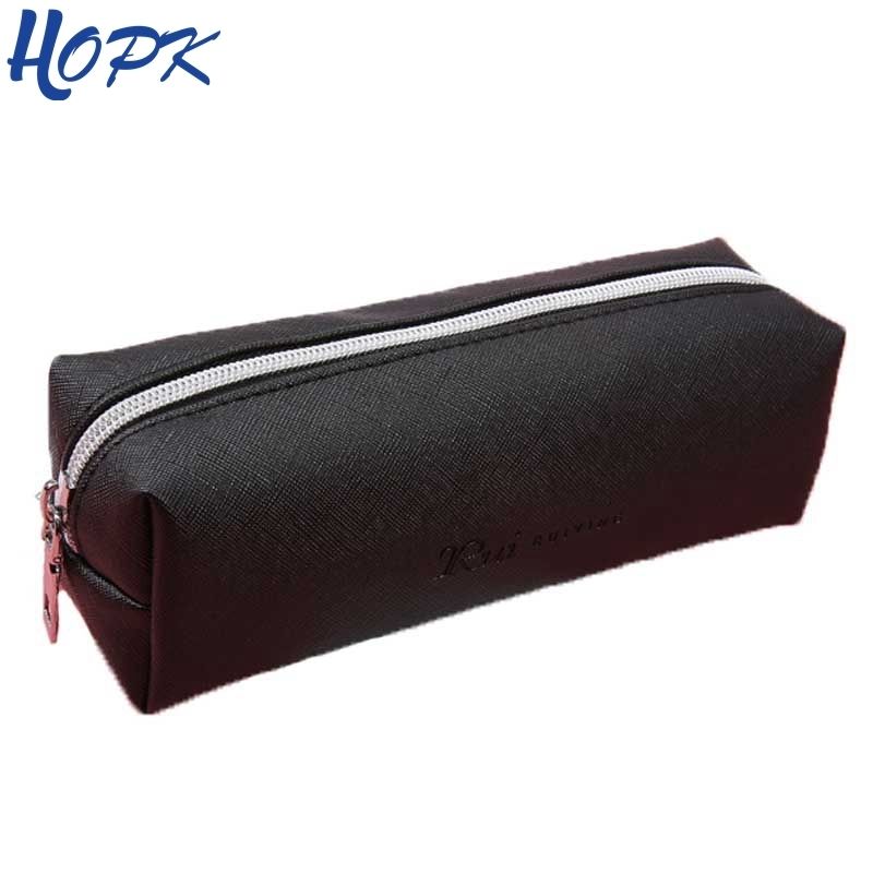 black leather pencil pouch