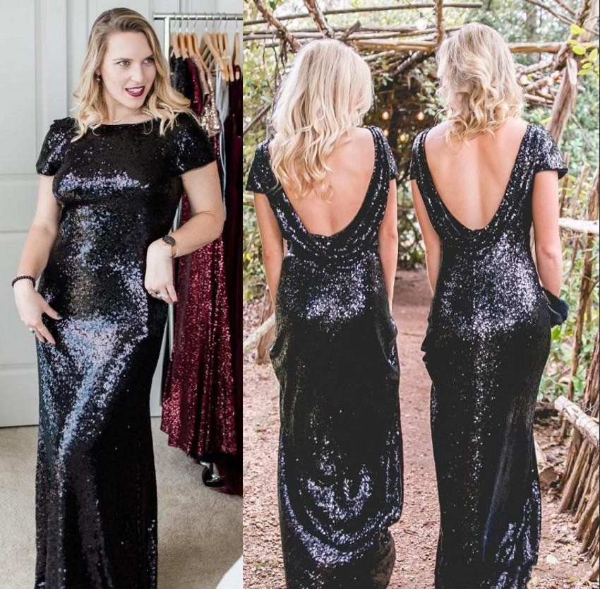 black sequin bridesmaid dress