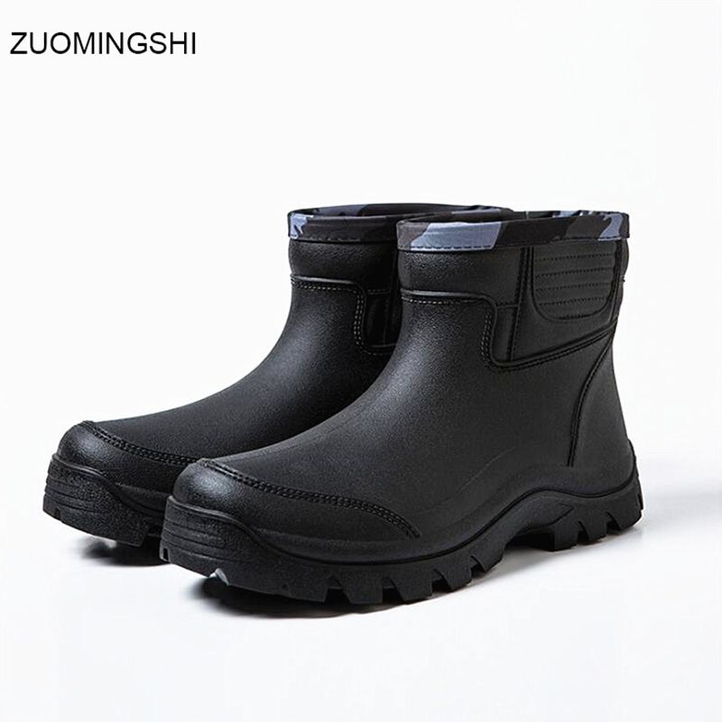 Black Rain Boots Men Bot Winter Fishing Boots Pvc Chef Shoes Non