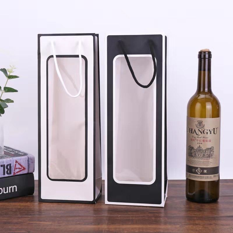 Single Red Wine Packaging Bags Champagne Whisky Lattice