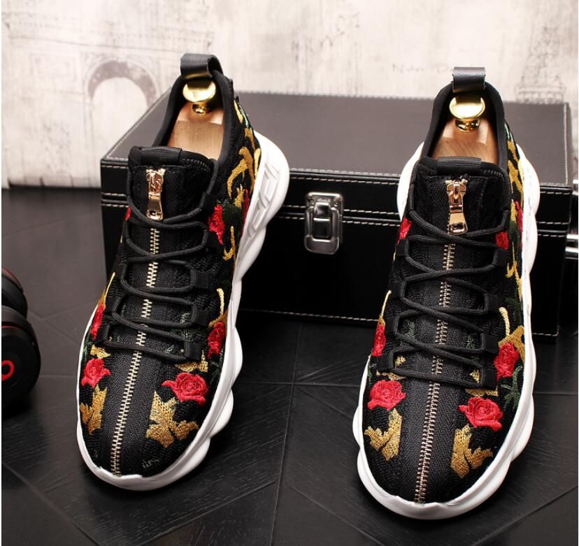 European Knit Mens Sneaker Breathable High Tops Men Casual Shoes