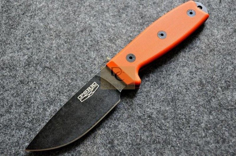 Orange G10 handle+Black stonewash blade