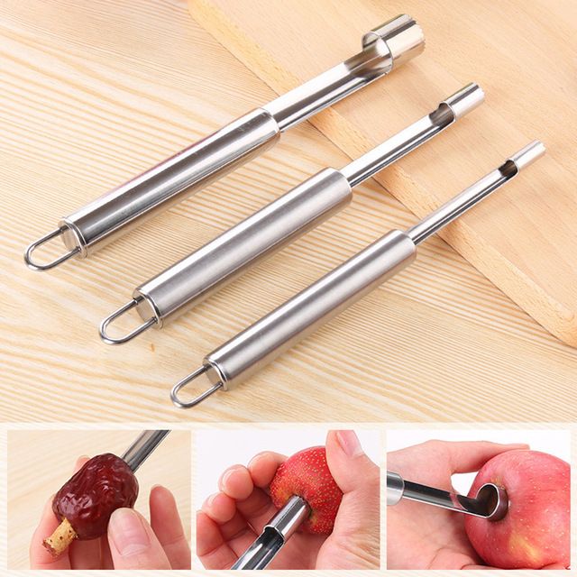 Kitchen Stainless Steel Twist Core Seed Remover Fruit Pear Apple Corer Tools Home Garden Uniforce Kitchen Dining Bar