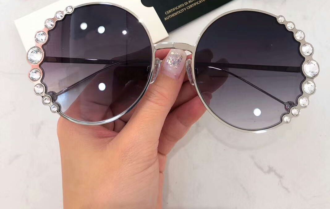 Acquistare 0324 Occhiali Da Sole Rotondi Con Pietre Occhiali Da Sole Con  Sfumature Grigio Argento Occhiali Da Sole Firmati Da Donna Nuovi Con  Scatola Economico | Consegna Veloce E Qualità | It.Dhgate