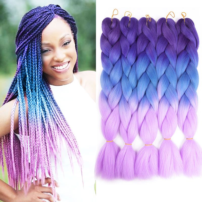 2020 Xpression Braiding Hair Three Two Color Mixed Box Braids