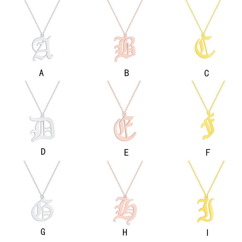 Fashion For Women 26 SALE Big Letter Necklace Alphabet Pendants Stainless Steel
