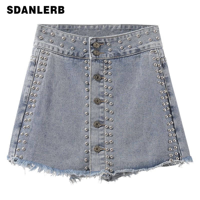 a line jean shorts