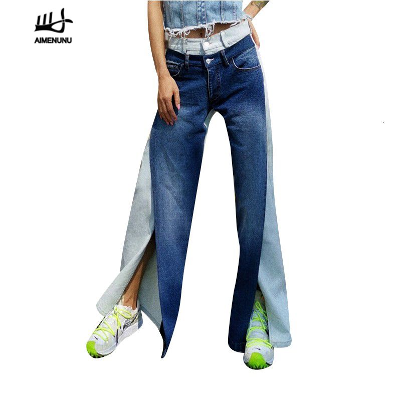 jeans with front split