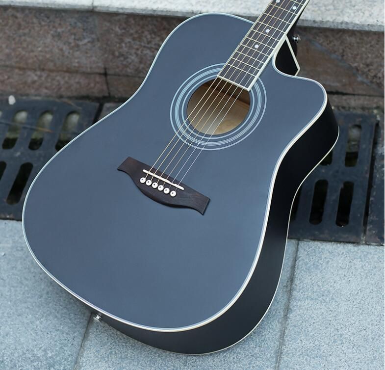 Compra Hermosa 41 Pulgadas Guitarra Acústica Para Principiantes Tilo Guitarra  Mate Práctica Esquina Negro Al Por Mayor Fábrica De Pianos Barato | Entrega  Rápida Y Calidad | Es.Dhgate