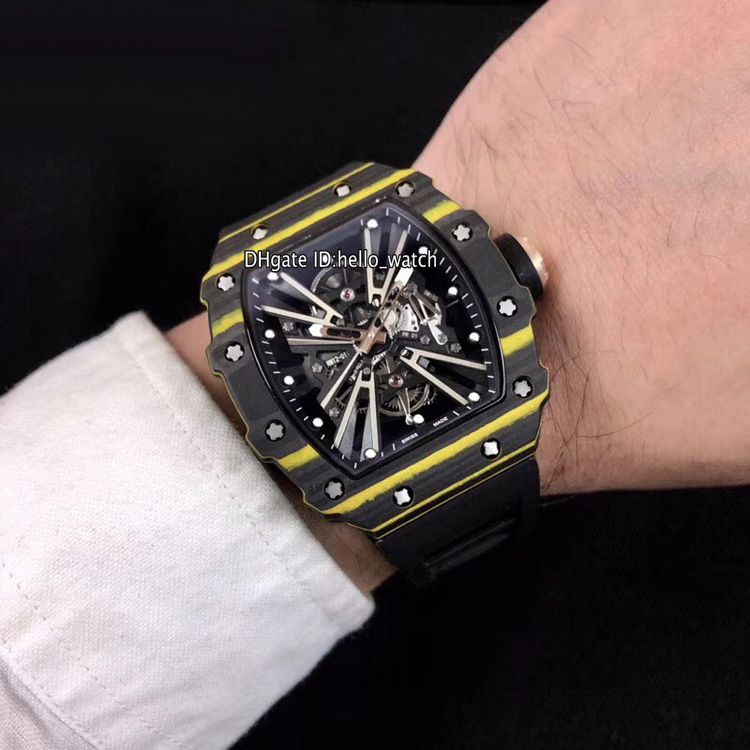 Limited Edition New 12 01 Ntpt Black Yellow Carbon Fiber Case Black Inner Skeleton Dial Miyota Automatic Mens Watch Rubber Strap Watches Watch Online Shopping Shop Watches From Hello Watch 414 72 Dhgate Com