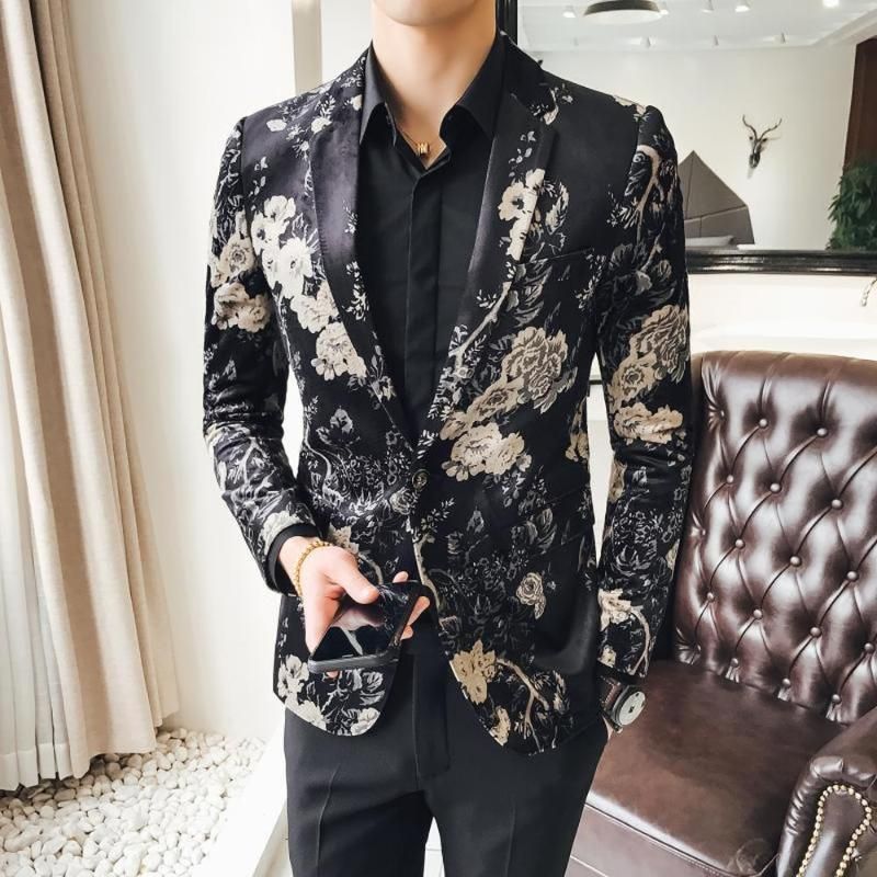 mens flower suit jacket