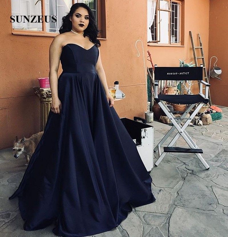 Compra Azul Marino Raso Vestidos De Noche Larga De Las Mujeres Simples  Vestidos Formales Del Partido Elegante De Novia Sin Tirantes Vestido De  Señora Barato | Entrega Rápida Y Calidad | Es.Dhgate