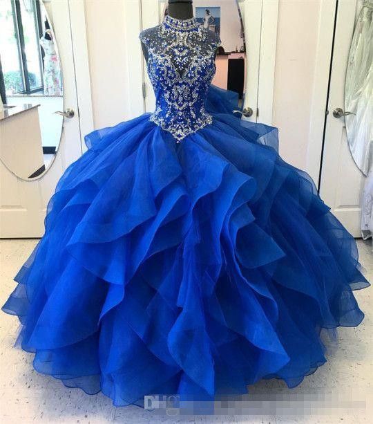 2019 Royal Blue Quinceanera Vestidos De Baile Frisado Doce 16 Vestidos Plus Size Prom Party Vestido Vestidos De 15 Anos QC1350 De Queenshoebox, $936,38 | Pt.Dhgate.Com