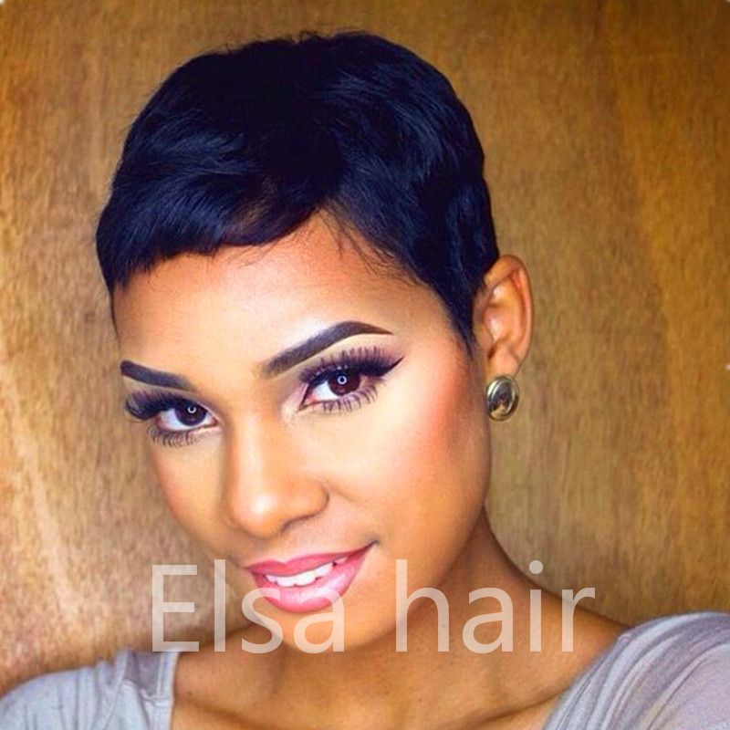 Celebrity Wigs Short Human Hair Peruvian Wigs African American