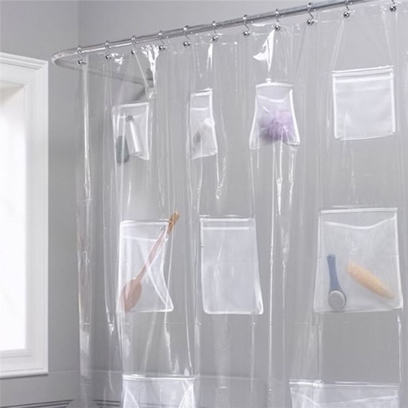 compre ducha de plastico impermeable cortina de bano transparente claro blanco de bano de lujo con los ganchos de cortina a 20 88 del brendin
