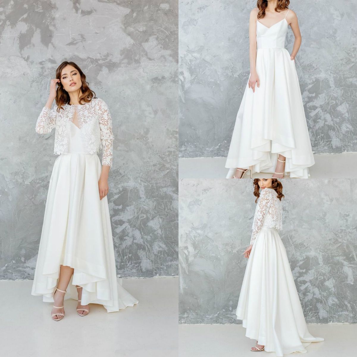 boho high low wedding dress