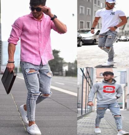 outfits with light blue jeans men
