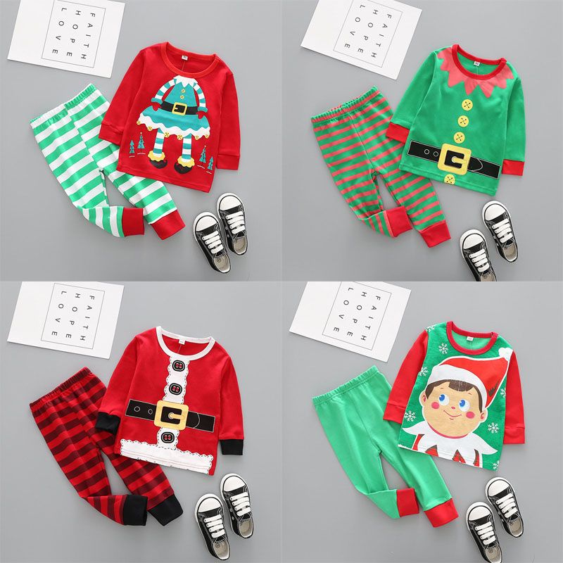 2020 Kids Christmas Outfits Cartoon Printed Long Sleeve Tops Pants Two Piece Sets Kids Casual Clothes Girls Baby Boy Clothes 1 5t 07 From Bossbaby 6 44 Dhgate Com