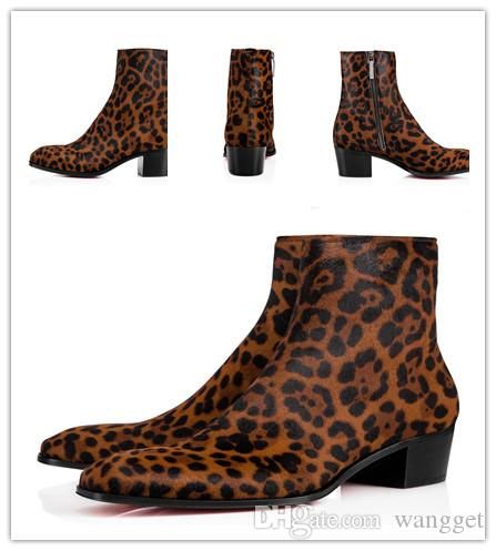 Fall Winter Gentlemanly Fashion Men Ankle Boots Red Bottom