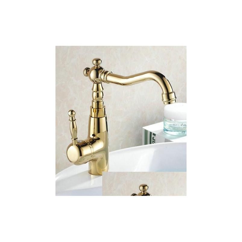 wholesale auswind antique brass gold faucet kitchen swivel faucets bathroom faucet sink basin mixer tap