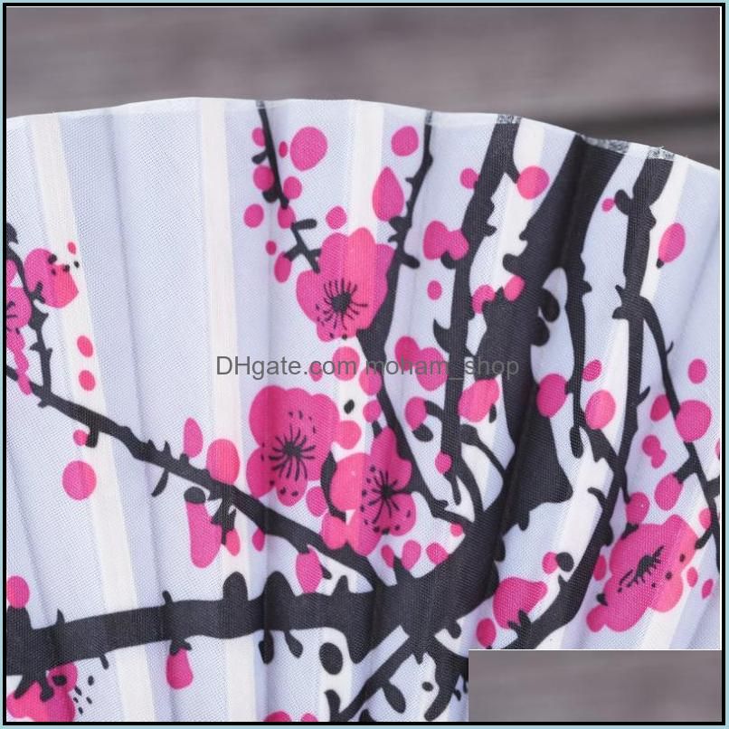 cherry blossom silk hand wedding favor plum blossom hand folding fan paa12843