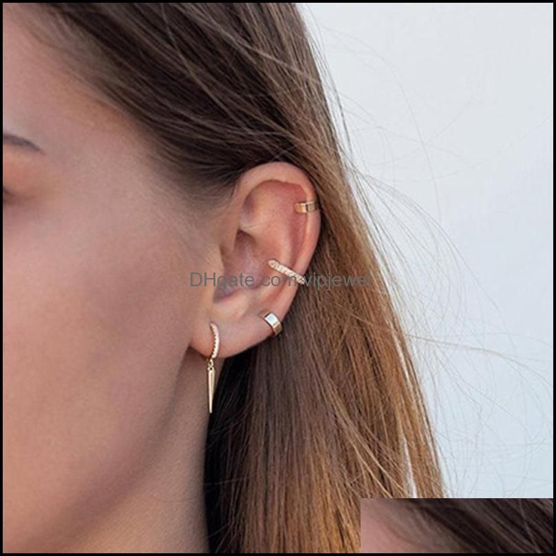 Three Zircon Triangular Stud Earrings Classic Simple Ear - Temu