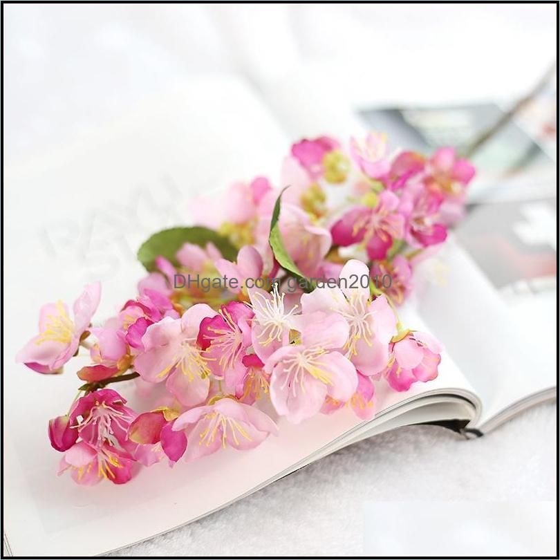 20 inch artificial plants plastic fake flowers silk cherry blossom branches silk flowers for home party decoration
