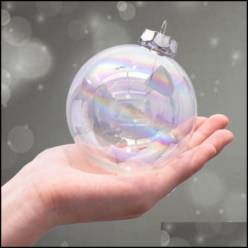 SparkleDrop Glass Baubles Iridescent Christmas Decorations 6/8cm