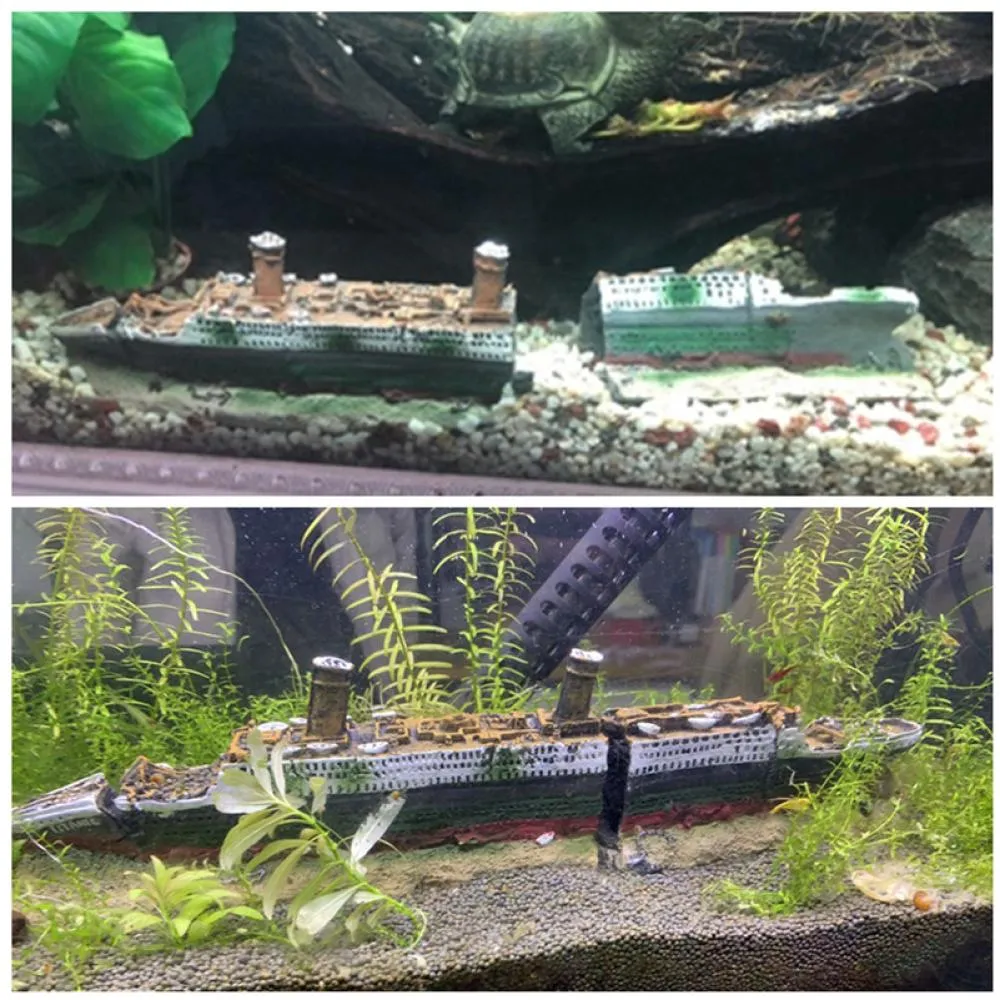 Aquariums Titanic Épave Navire Bateau Aquarium Décoration Résine