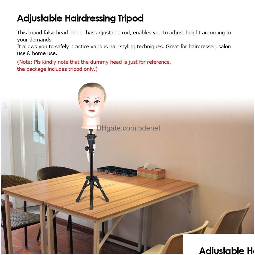 BE U  Adjustable Cosmetology Mannequin Head Holder Tripod Stand