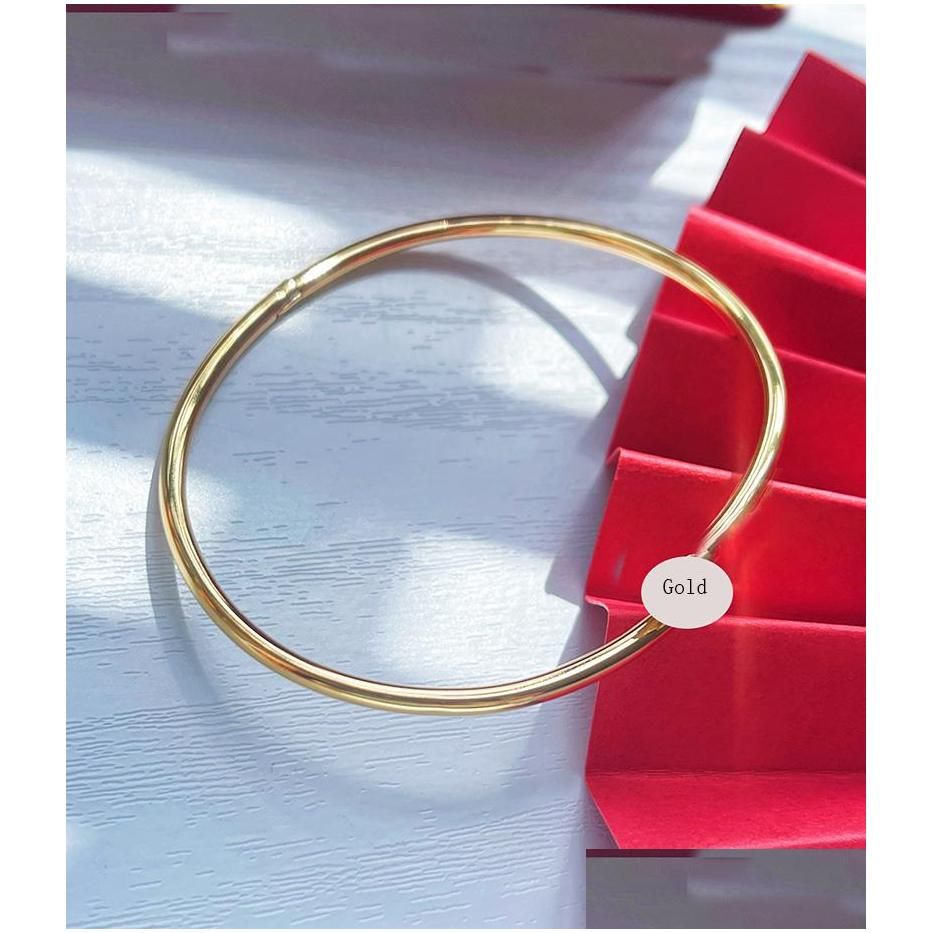 fashion couple lovers jewelry thin bangles titanium steel nail bracelet cuff bracelets women men love jewelry gift size 17 19