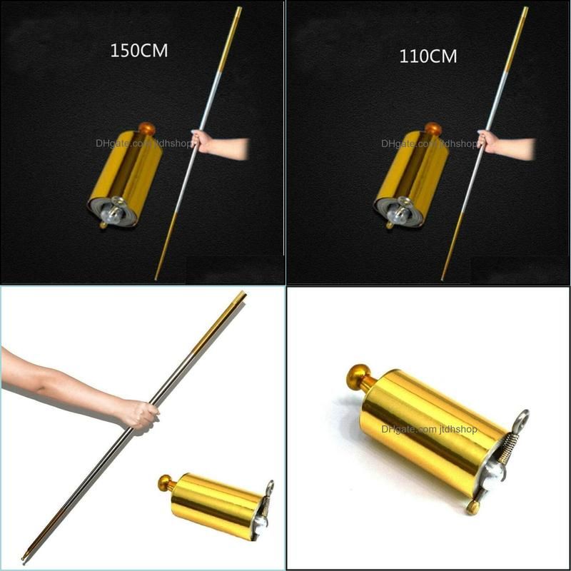 party favor pocketstaff stainless portable martial arts metal staff 110/150cm magic wand professional magician stage supplies