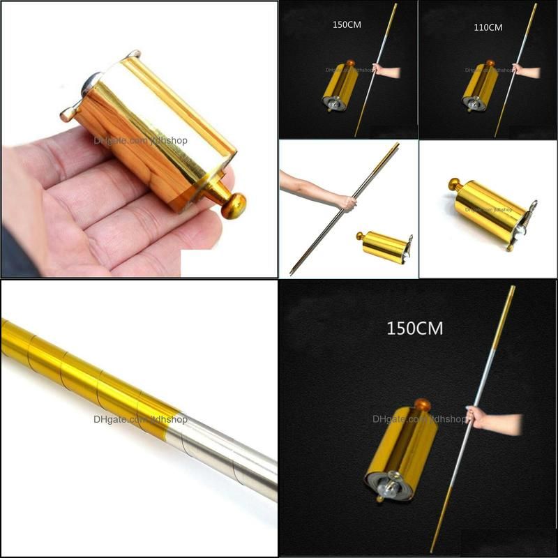 party favor pocketstaff stainless portable martial arts metal staff 110/150cm magic wand professional magician stage supplies