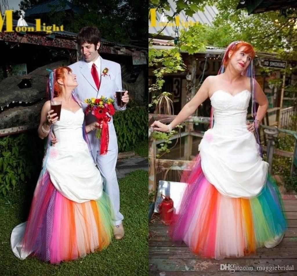 Custom Made Rainbow Wedding Dresses Fashion Dresses