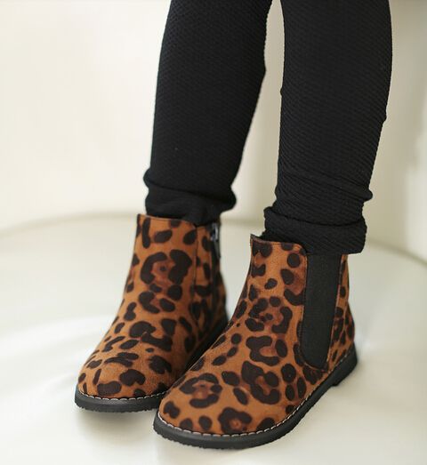 girls leopard print boots