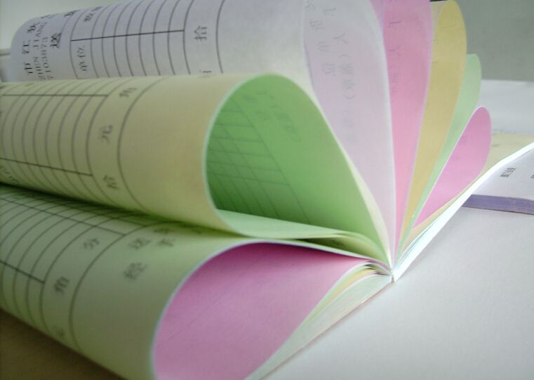logo printed triplicate carbonless invoice receipt book customized