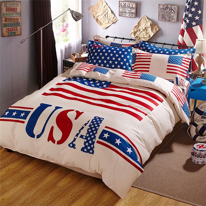 New American Flag Bedding Bed Cover And Comforters Cotton Good Quality
