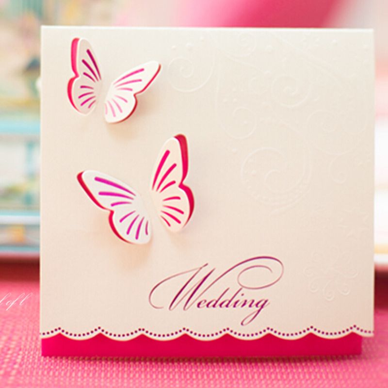 Wedding Invitations Butterfly Style Fancy Design 