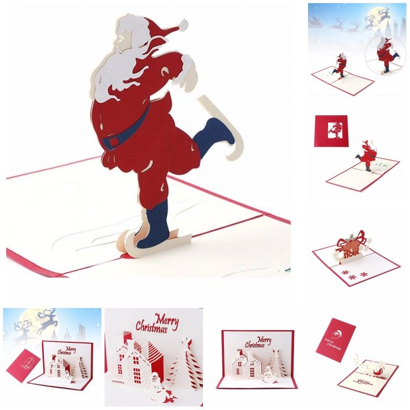 handmade christmas card 3d pop up greeting card christmas bell party
