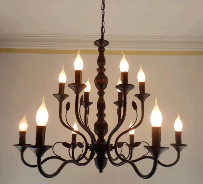 Luxury Rustic Wrought Iron Chandelier E14 Candle Black Vintage Luxury Rustic Wrought Iron Chandelier E14 Candle Black Vintage Antique Home Chandeliers For Living Room European Lamp Llfa Lantern Pendant Light