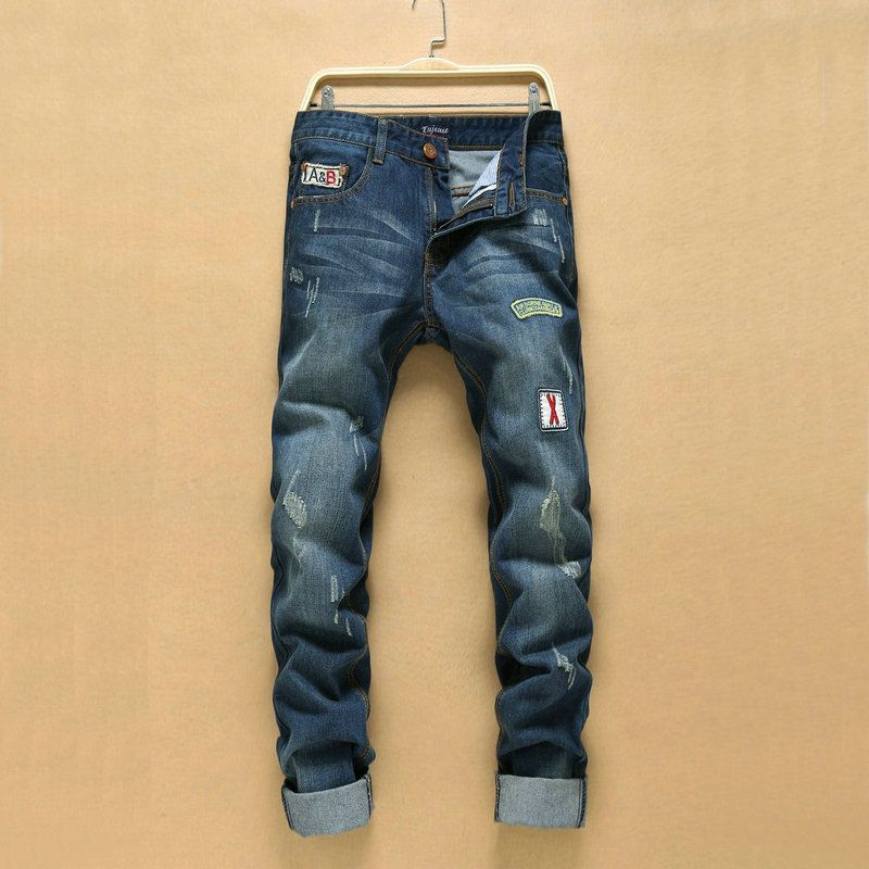 2017 2016 Patches Jeans For Men Fashion Ripped Patchwork Designer ...