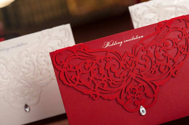 customizable hollow crystal lace wedding invitation card with free customizable printable cards