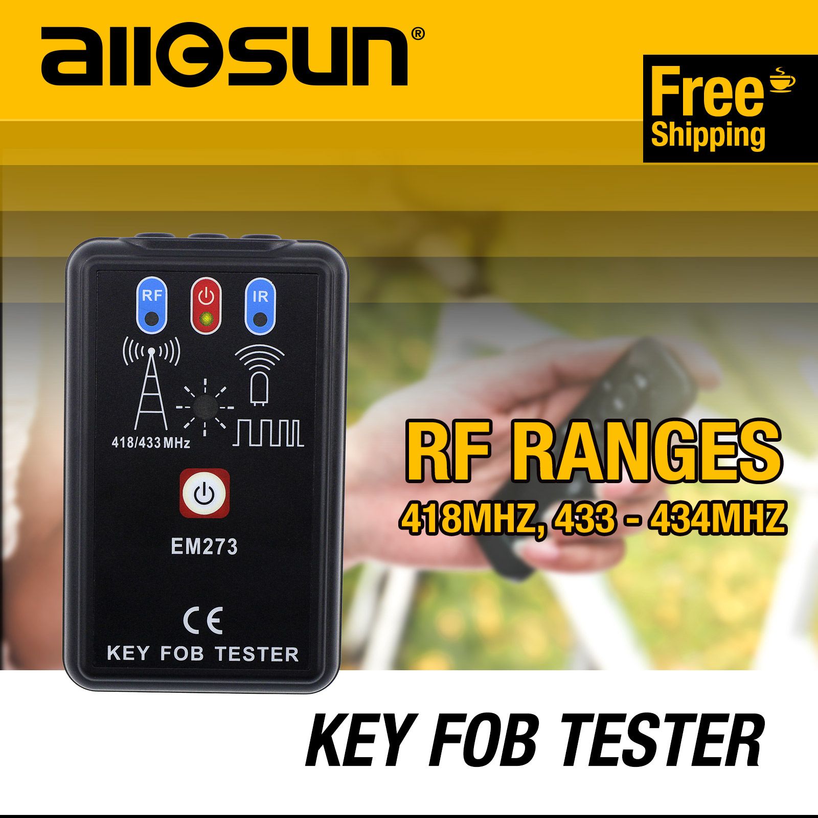 2020 Allsun Portable Key Fob Tester Radio Frequency & Infrared