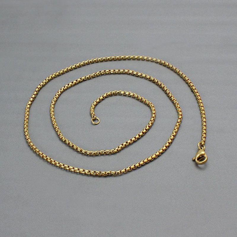 Cute Round Loop Gold Chain Necklace Stainless Steel For Men And Women