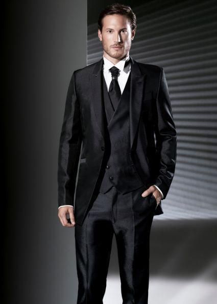 Latest Design Custom Black Groom Suit Lapel Best Man Suit Men'S Suits ...