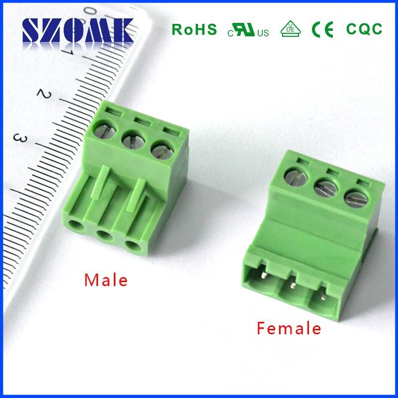 2019 Electronics Female & Male Terminal Blocks 5.08 Pitch 3 Pins