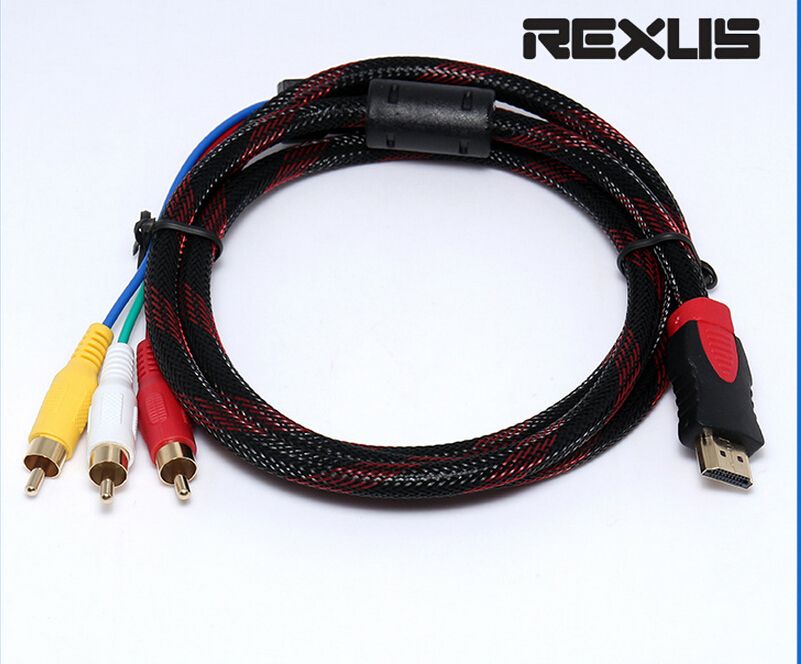 2 1 rca cables input connect Input HDMI 3 RCA Male Plug To 5 AV Video Feet Audio 1.5M