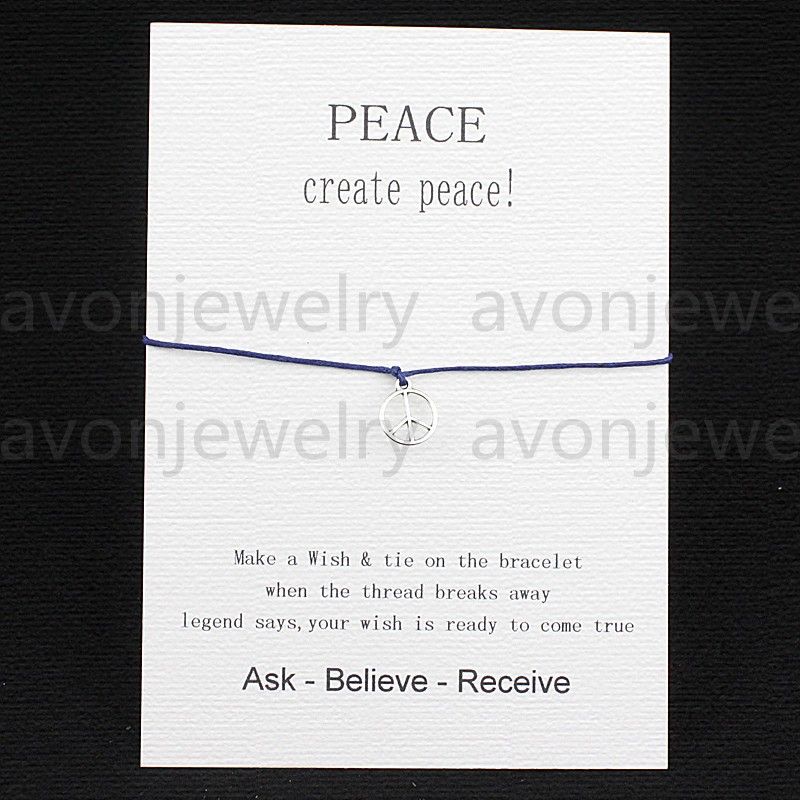 2016 New Fashion Wish Bracelet Create Peace Gift Card With